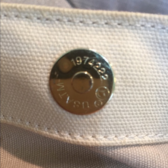 Tory Burch Canvas Dipped Tote Purse Handbag - Picture 8 of 8